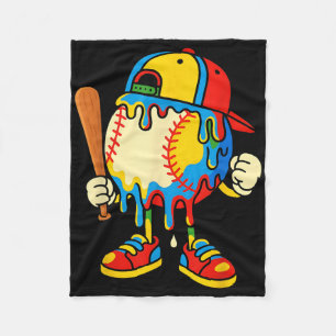 Honkbal Ijs Drip Jeugd Terug naar School Honkbal Fleece Deken