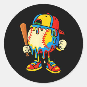 Honkbal Ijs Drip Jeugd Terug naar School Honkbal Ronde Sticker
