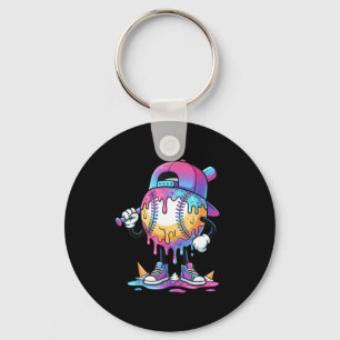 Honkbal Ijs Drip Meme Slaghout Jongens Sport Cool Sleutelhanger