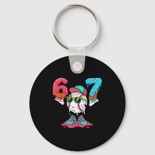Honkbal Ijs Drip Nummer 67 Speler 67e Verjaardag Sleutelhanger