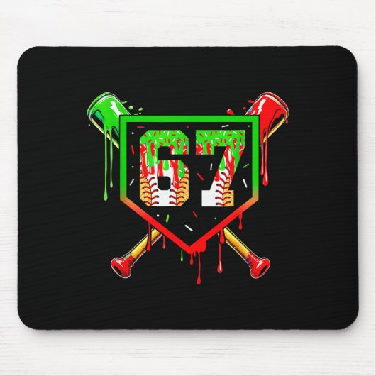Honkbal Ijs Drip Nummer 67 Speler 6 7 Chris Muismat (Voorkant)