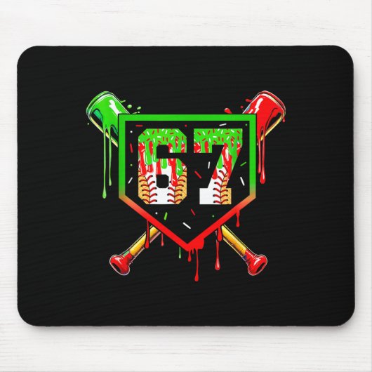 Honkbal Ijs Drip Nummer 67 Speler 6 7 Chris Muismat (Voorkant)