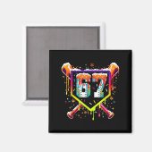 Honkbal Ijs Drip Nummer 67 Zes Zeven Meme C Magneet (Voorkant / Achterkant)