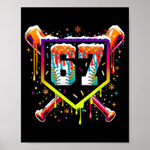 Honkbal Ijs Drip Nummer 67 Zes Zeven Meme C Poster