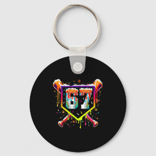 Honkbal Ijs Drip Nummer 67 Zes Zeven Meme C Sleutelhanger