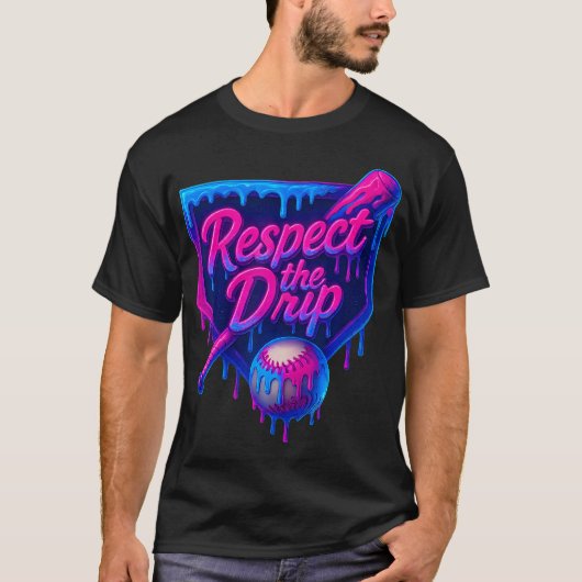 Honkbal Ijs Drip Respecteer De Drip T-shirt (Voorkant)