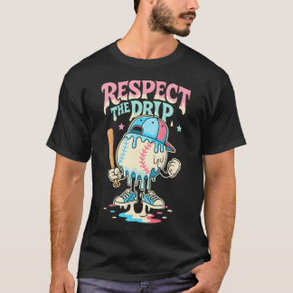 Honkbal Ijs Drip Voor Jongens Meisjes Respecteer T-shirt