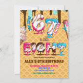 Honkbal Ijs Drip Zes Zeven jongen 8e Verjaardag Kaart (Voorkant)