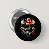 Honkbal ijs druipen 4 juli Respect Th Ronde Button 5,7 Cm (Voorkant /achterkant)