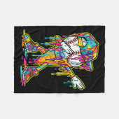 Honkbal Ijs Druppelend Dabben Honkbal Drip Fleece Deken (Voorkant (Horizontaal))