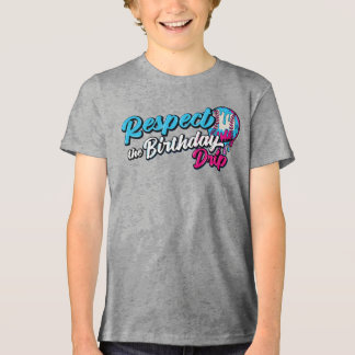Honkbal Ijs Respecteer de Verjaardagsdruppel Tri-Blend Shirt