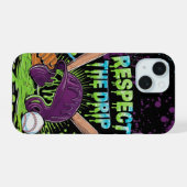 Honkbal IJscrème Drip Met Spikkels Thuisplaat iPhone 15 Case (Achterkant horizontaal)