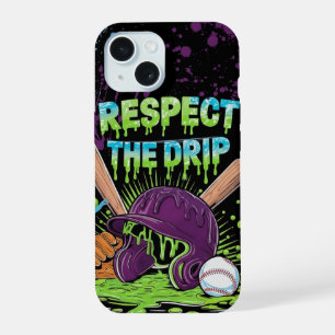 Honkbal IJscrème Drip Met Spikkels Thuisplaat iPhone 15 Case