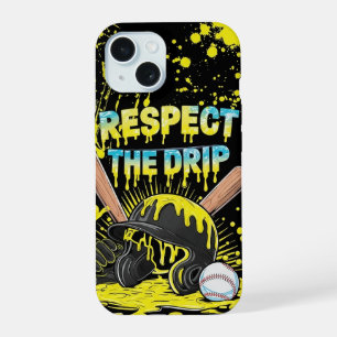 Honkbal IJscrème Drip Met Strooiselstof Thuisplaat iPhone 15 Case