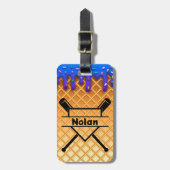 Honkbal ijsdruppel gepersonaliseerde tas label bagagelabel (Voorkant verticaal)