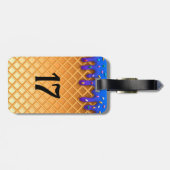 Honkbal ijsdruppel gepersonaliseerde tas label bagagelabel (Achterkant horizontaal)