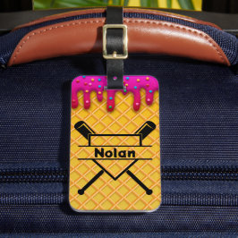 Honkbal ijsdruppel gepersonaliseerde tas label bagagelabel