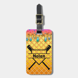 Honkbal ijsdruppel gepersonaliseerde tas label bagagelabel