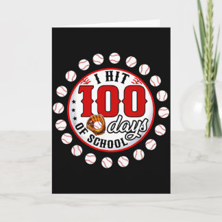Honkbal Ik Heb 100 Dagen School Honkbalspeler  Kaart