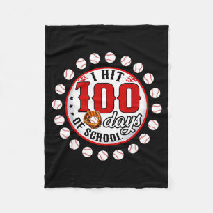 Honkbal Ik vier 100 dagen school Honkbalspeler Fleece Deken