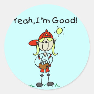 Honkbal I'm Good T-shirts en cadeaus Ronde Sticker