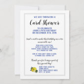 Honkbal in bloemen FLAT Kaart Shower Uitnodiging (Achterkant)