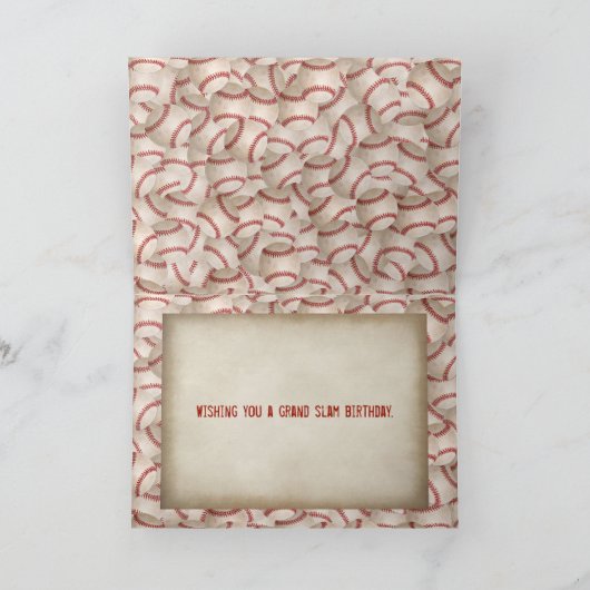 Honkbal in bruine handschoen kaart (Binnen)