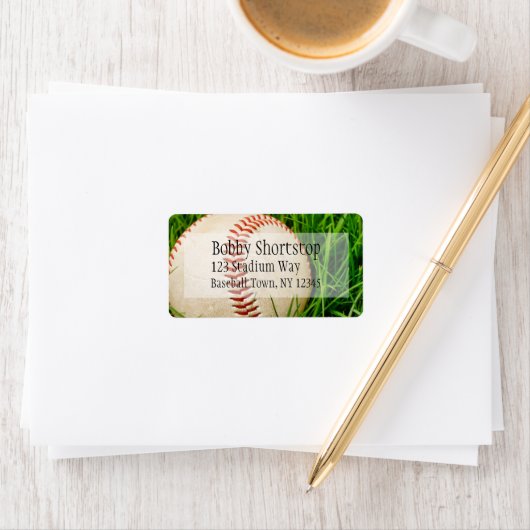 Honkbal in de Grass Adresetiketten Etiket (Insitu)