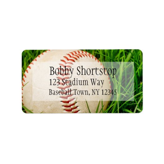 Honkbal in de Grass Adresetiketten Etiket (Voorkant)