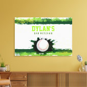 HONKBAL IN GROENE Bar Mitzvah Teken in Geheugenbor Canvas Afdruk (Insitu (Woonkamer))