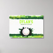 HONKBAL IN GROENE Bar Mitzvah Teken in Geheugenbor Canvas Afdruk (Voorkant)