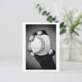 honkbal in hand briefkaart (Staand voorkant)