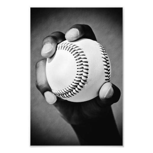 honkbal in hand foto afdruk (Voorkant)
