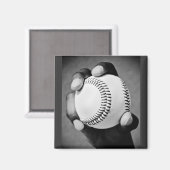 honkbal in hand magneet (Voorkant / Achterkant)