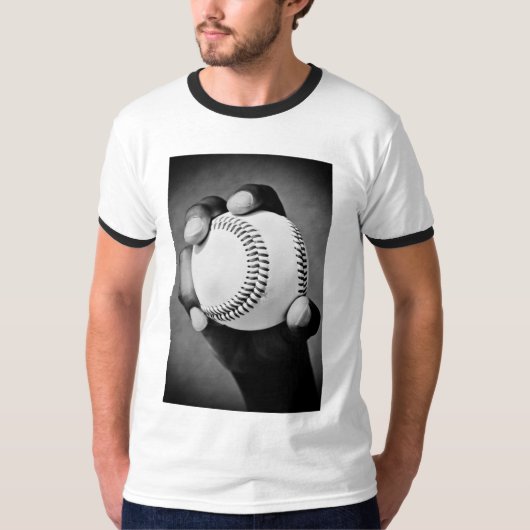 honkbal in hand t-shirt (Voorkant)
