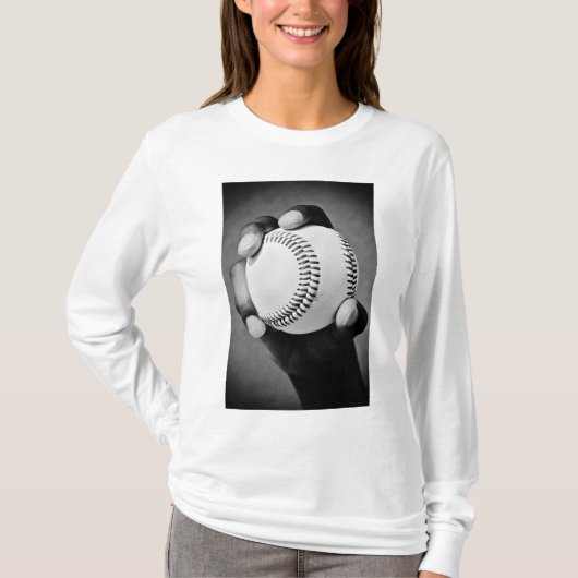 honkbal in hand t-shirt (Voorkant)