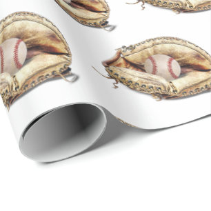 honkbal in handschoen cadeaupapier