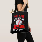 honkbal in mijn zegen Jezus in mijn hart honkbal Tote Bag (Dichtbij)