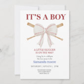 Honkbal is een baby shower voor jongens kaart (Voorkant)