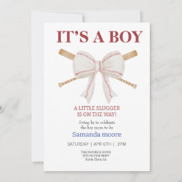 Honkbal is een baby shower voor jongens kaart