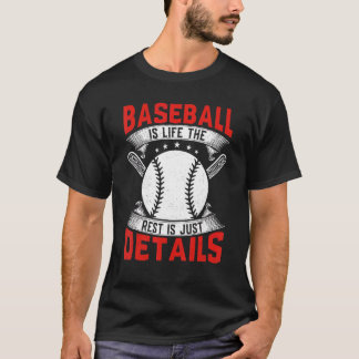 honkbal is het leven de rest is alleen maar detail t-shirt