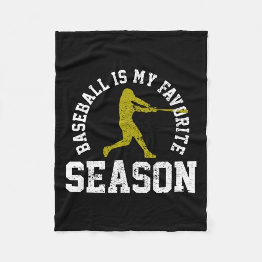 Honkbal is mijn favoriete seizoen cadeau fleece deken (Voorkant)