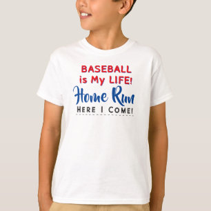 Honkbal is mijn leven Home Run Spelersnummer T-shirt