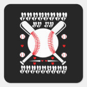 Honkbal is mijn Valentijn Cute Valentijnsticker Vierkante Sticker (Voorkant)