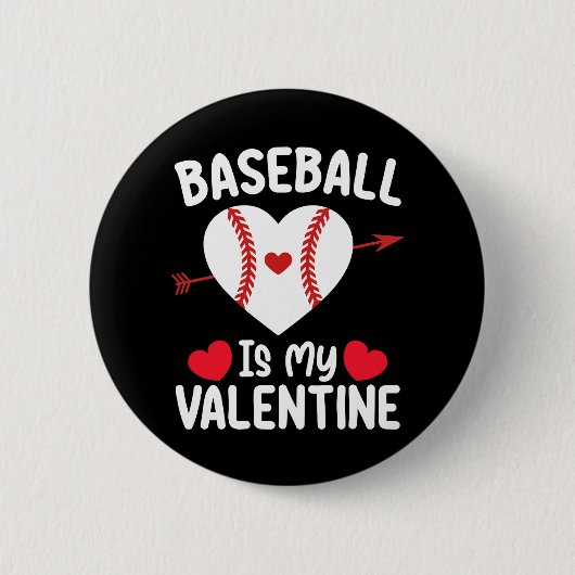 Honkbal is mijn Valentijnsdag sport Ronde Button 5,7 Cm (Voorkant)