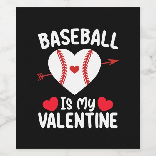 Honkbal is mijn Valentijnsdag sport Wijn Etiket (Enkel label)