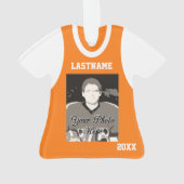 Honkbal Jersey met foto Sinaasappel Ornament (achterkant)