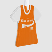 Honkbal Jersey met foto Sinaasappel Ornament (voorkant)