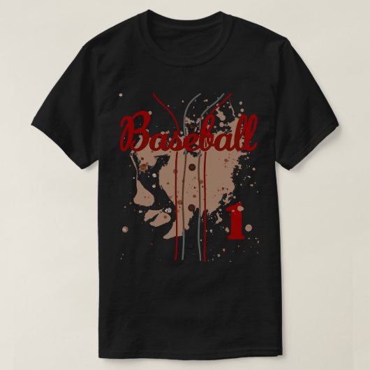 Honkbal Jersey Nummer 1 Honkbal Uniform Vuil Fu T-shirt (Design voorkant)