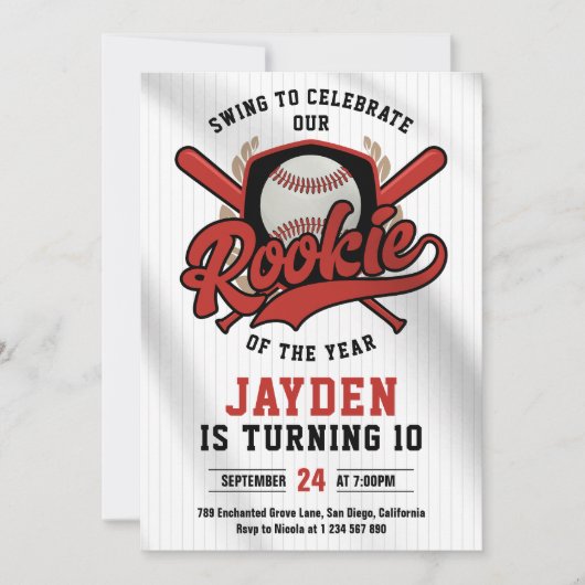 Honkbal Jersey Rookie van het Jaar Verjaardagsfees Kaart (Voorkant)